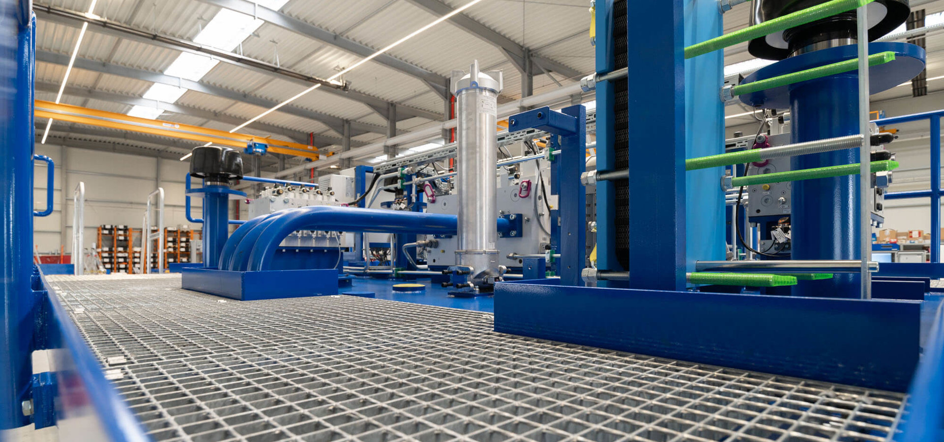 Detailansicht von oben eines Hydrauliksystems von Unterschütz